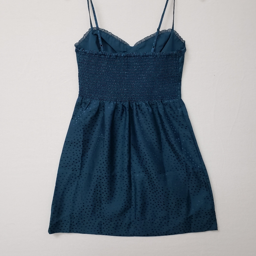 American Eagle Outfitters Sz 4 Emerald Green Dress New Thin Strap Pinup Coquette - Picture 4 of 6
